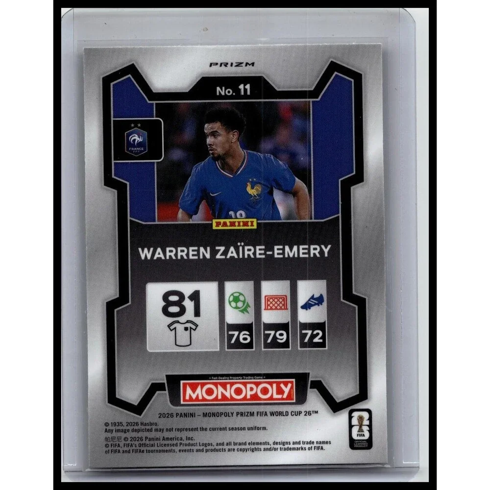 2026 Panini Prizm Cup Warren Zaïre-Emery #11 France Hat Trick Mojo Prizms